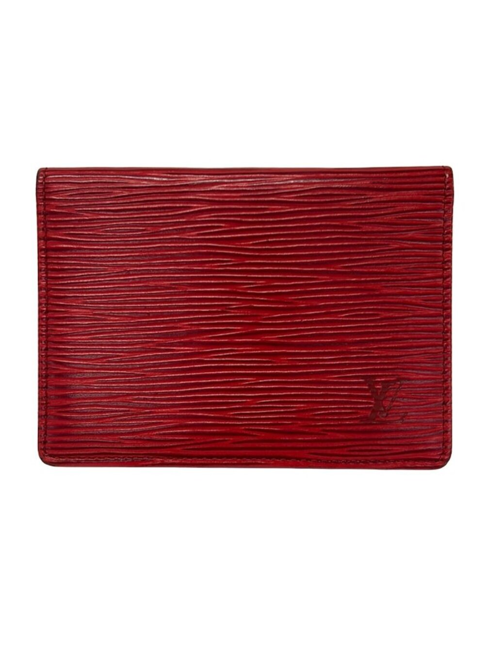 Louis Vuitton Pass Case Epi Porte 2 Cartes Vertical Castilian Red Leather Card